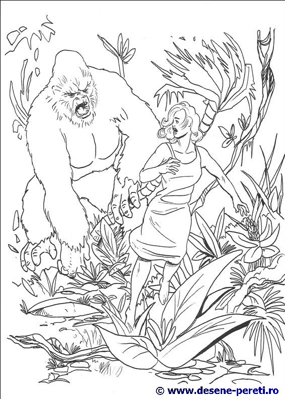 King Kong desene de colorat